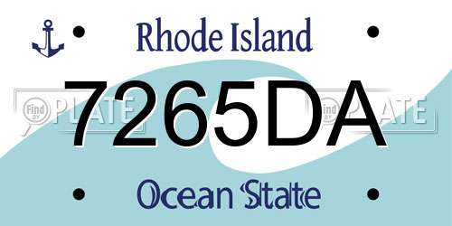7265DA Rhode Island License Plate