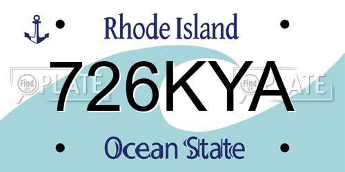 726KYA Rhode Island License Plate
