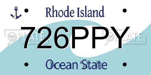 726PPY Rhode Island License Plate