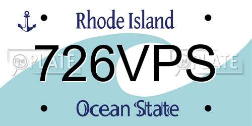726VPS Rhode Island License Plate