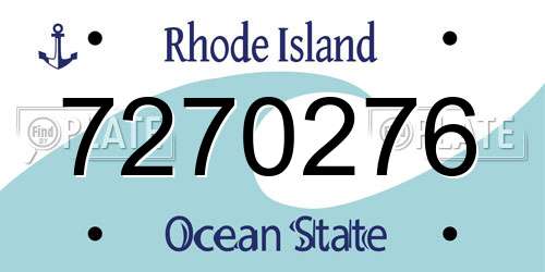 7270276 Rhode Island License Plate