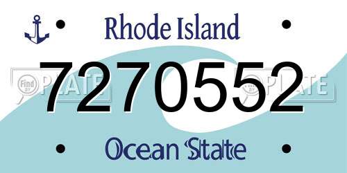 7270552 Rhode Island License Plate