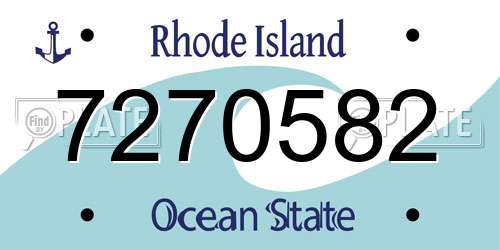 7270582 Rhode Island License Plate