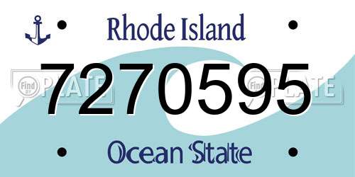 7270595 Rhode Island License Plate