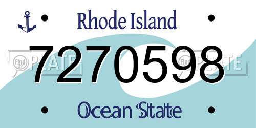7270598 Rhode Island License Plate