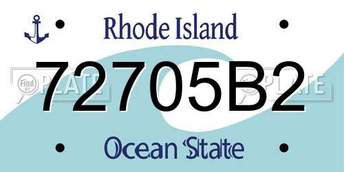72705B2 Rhode Island License Plate