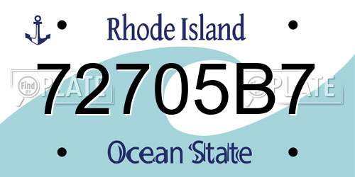 72705B7 Rhode Island License Plate