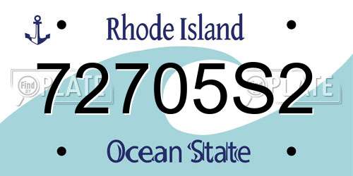 72705S2 Rhode Island License Plate