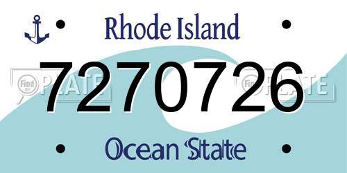 7270726 Rhode Island License Plate