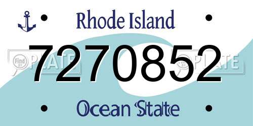 7270852 Rhode Island License Plate