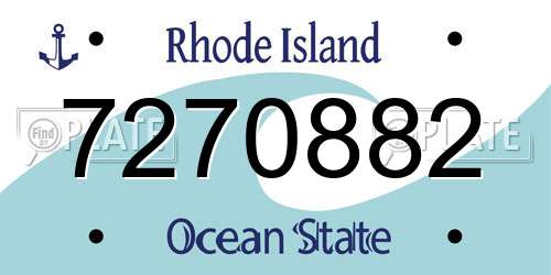 7270882 Rhode Island License Plate
