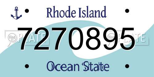 7270895 Rhode Island License Plate