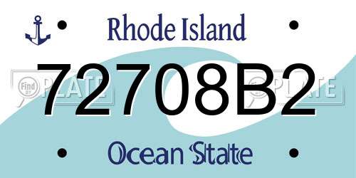 72708B2 Rhode Island License Plate