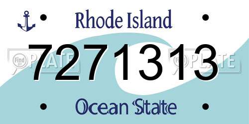 7271313 Rhode Island License Plate
