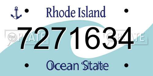 7271634 Rhode Island License Plate