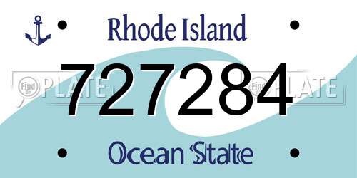 727284 Rhode Island License Plate