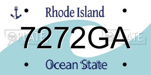7272GA Rhode Island License Plate