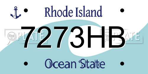 7273HB Rhode Island License Plate