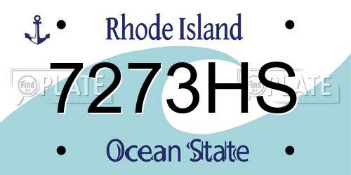 7273HS Rhode Island License Plate