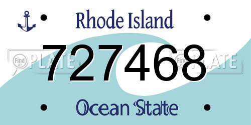 727468 Rhode Island License Plate