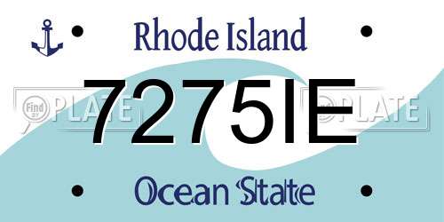 7275IE Rhode Island License Plate