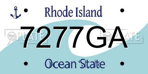 7277GA Rhode Island License Plate