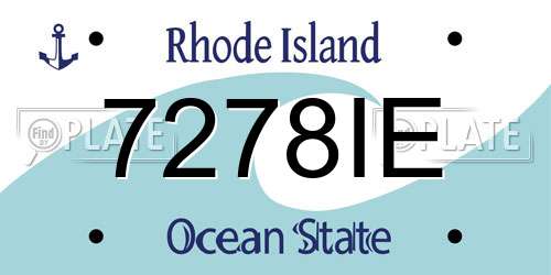 7278IE Rhode Island License Plate