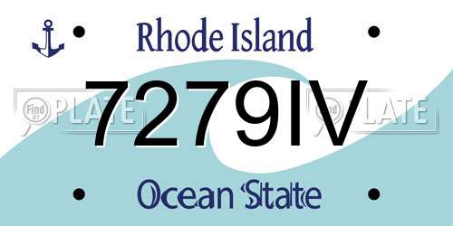 7279IV Rhode Island License Plate