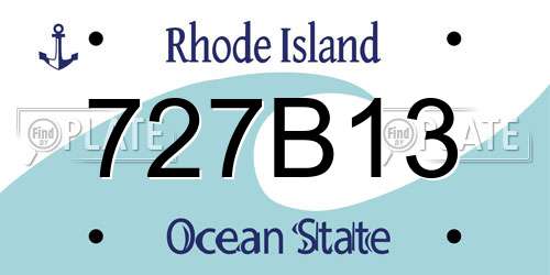 727B13 Rhode Island License Plate