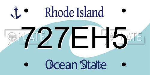 727EH5 Rhode Island License Plate