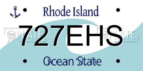 727EHS Rhode Island License Plate