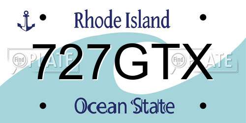 727GTX Rhode Island License Plate