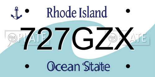 727GZX Rhode Island License Plate