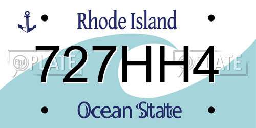 727HH4 Rhode Island License Plate