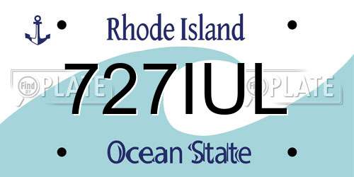 727IUL Rhode Island License Plate
