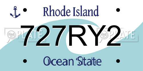 727RY2 Rhode Island License Plate