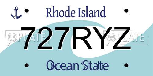 727RYZ Rhode Island License Plate