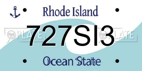 727SI3 Rhode Island License Plate
