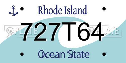 727T64 Rhode Island License Plate