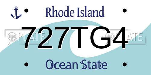 727TG4 Rhode Island License Plate