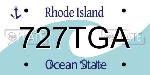 727TGA Rhode Island License Plate