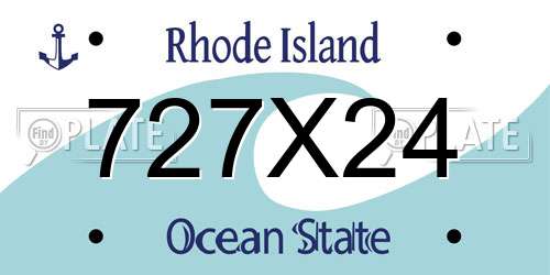 727X24 Rhode Island License Plate