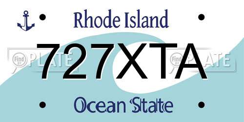 727XTA Rhode Island License Plate