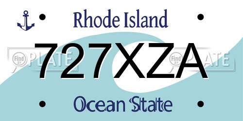 727XZA Rhode Island License Plate
