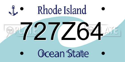 727Z64 Rhode Island License Plate