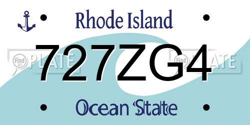 727ZG4 Rhode Island License Plate