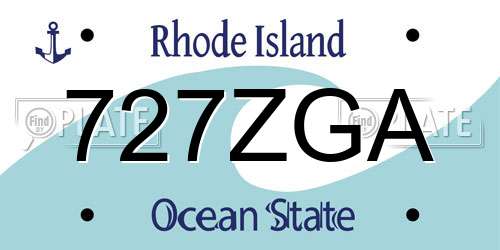 727ZGA Rhode Island License Plate