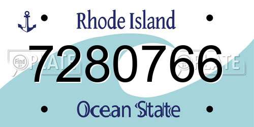 7280766 Rhode Island License Plate