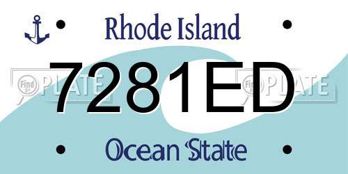 7281ED Rhode Island License Plate