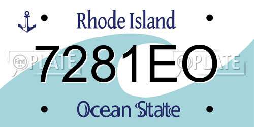 7281EO Rhode Island License Plate